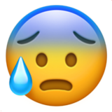 Apple(iPhone) Anxious Face With Sweat Emoji