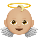 Apple(iPhone) Baby Angel: Medium-Light Skin Tone Emoji