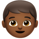 Apple(iPhone) Boy: Medium-Dark Skin Tone Emoji