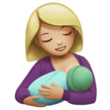 Apple(iPhone) Breast-Feeding: Medium-Light Skin Tone Emoji