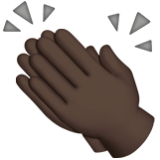 Apple(iPhone) Clapping Hands: Dark Skin Tone Emoji