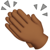 Apple(iPhone) Clapping Hands: Medium-Dark Skin Tone Emoji