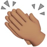 Apple(iPhone) Clapping Hands: Medium Skin Tone Emoji