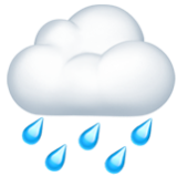 Apple(iPhone) Cloud With Rain Emoji