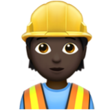 Apple(iPhone) Construction Worker: Dark Skin Tone Emoji