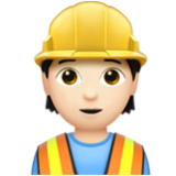 Apple(iPhone) Construction Worker: Light Skin Tone Emoji