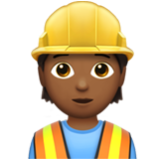 Apple(iPhone) Construction Worker: Medium-Dark Skin Tone Emoji