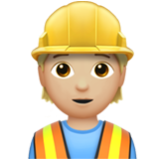 Apple(iPhone) Construction Worker: Medium-Light Skin Tone Emoji