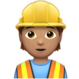 Apple(iPhone) Construction Worker: Medium Skin Tone Emoji