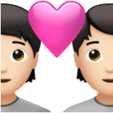 Apple(iPhone) Couple With Heart: Light Skin Tone Emoji