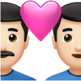 Apple(iPhone) Couple With Heart: Man, Man, Light Skin Tone Emoji