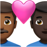 Apple(iPhone) Couple With Heart: Man, Man, Medium-Dark Skin Tone, Dark Skin Tone Emoji