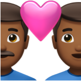 Apple(iPhone) Couple With Heart: Man, Man, Medium-Dark Skin Tone Emoji