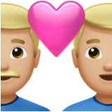 Apple(iPhone) Couple With Heart: Man, Man, Medium-Light Skin Tone Emoji