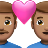 Apple(iPhone) Couple With Heart: Man, Man, Medium Skin Tone Emoji