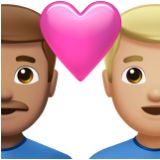 Apple(iPhone) Couple With Heart: Man, Man, Medium Skin Tone, Medium-Light Skin Tone Emoji