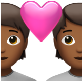 Apple(iPhone) Couple With Heart: Medium-Dark Skin Tone Emoji