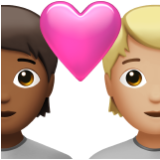 Apple(iPhone) Couple With Heart: Person, Person, Medium-Dark Skin Tone, Medium-Light Skin Tone Emoji