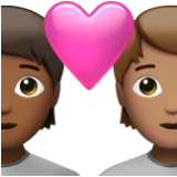 Apple(iPhone) Couple With Heart: Person, Person, Medium-Dark Skin Tone, Medium Skin Tone Emoji