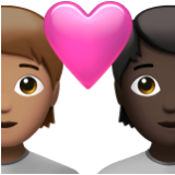 Apple(iPhone) Couple With Heart: Person, Person, Medium Skin Tone, Dark Skin Tone Emoji