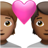 Apple(iPhone) Couple With Heart: Person, Person, Medium Skin Tone, Medium-Dark Skin Tone Emoji