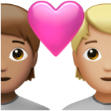 Apple(iPhone) Couple With Heart: Person, Person, Medium Skin Tone, Medium-Light Skin Tone Emoji