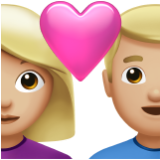 Apple(iPhone) Couple With Heart: Woman, Man, Medium-Light Skin Tone Emoji