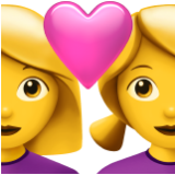 Apple(iPhone) Couple With Heart: Woman, Woman Emoji