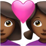 Apple(iPhone) Couple With Heart: Woman, Woman, Medium-Dark Skin Tone Emoji