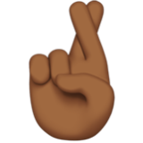 Apple(iPhone) Crossed Fingers: Medium-Dark Skin Tone Emoji