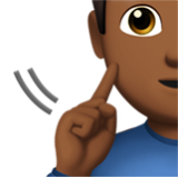 Apple(iPhone) Deaf Man: Medium-Dark Skin Tone Emoji