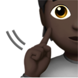 Apple(iPhone) Deaf Person: Dark Skin Tone Emoji