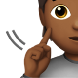 Apple(iPhone) Deaf Person: Medium-Dark Skin Tone Emoji