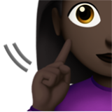 Apple(iPhone) Deaf Woman: Dark Skin Tone Emoji