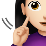 Apple(iPhone) Deaf Woman: Light Skin Tone Emoji