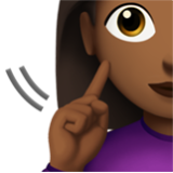 Apple(iPhone) Deaf Woman: Medium-Dark Skin Tone Emoji