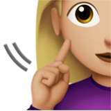 Apple(iPhone) Deaf Woman: Medium-Light Skin Tone Emoji