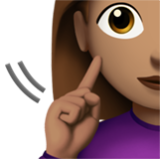 Apple(iPhone) Deaf Woman: Medium Skin Tone Emoji