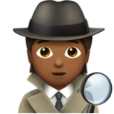 Apple(iPhone) Detective: Medium-Dark Skin Tone Emoji