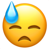 Apple(iPhone) Downcast Face With Sweat Emoji