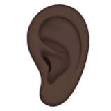 Apple(iPhone) Ear: Dark Skin Tone Emoji