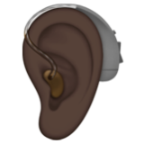 Apple(iPhone) Ear With Hearing Aid: Dark Skin Tone Emoji