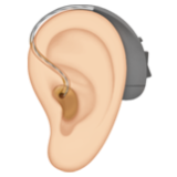 Apple(iPhone) Ear With Hearing Aid: Light Skin Tone Emoji