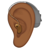 Apple(iPhone) Ear With Hearing Aid: Medium-Dark Skin Tone Emoji