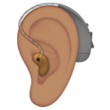 Apple(iPhone) Ear With Hearing Aid: Medium Skin Tone Emoji