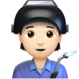 Apple(iPhone) Factory Worker: Light Skin Tone Emoji