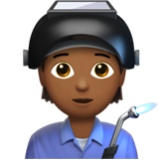 Apple(iPhone) Factory Worker: Medium-Dark Skin Tone Emoji