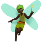 Apple(iPhone) Fairy: Dark Skin Tone Emoji