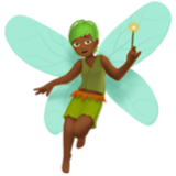 Apple(iPhone) Fairy: Medium-Dark Skin Tone Emoji