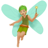 Apple(iPhone) Fairy: Medium-Light Skin Tone Emoji